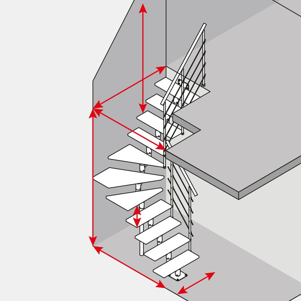 Drawing of a staircase - What measurements needed