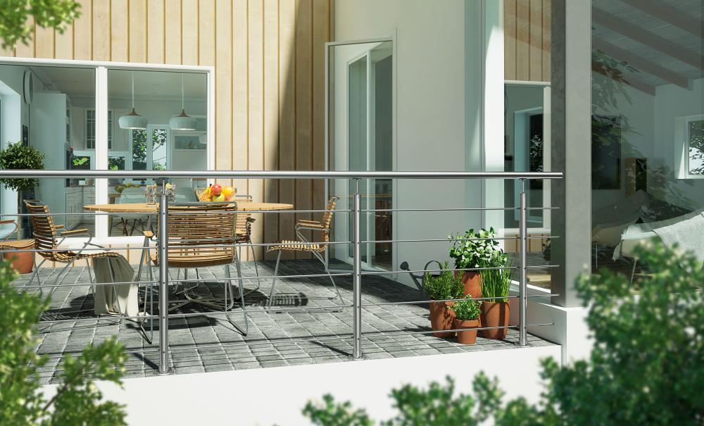 Stainless steel balustrade for patio