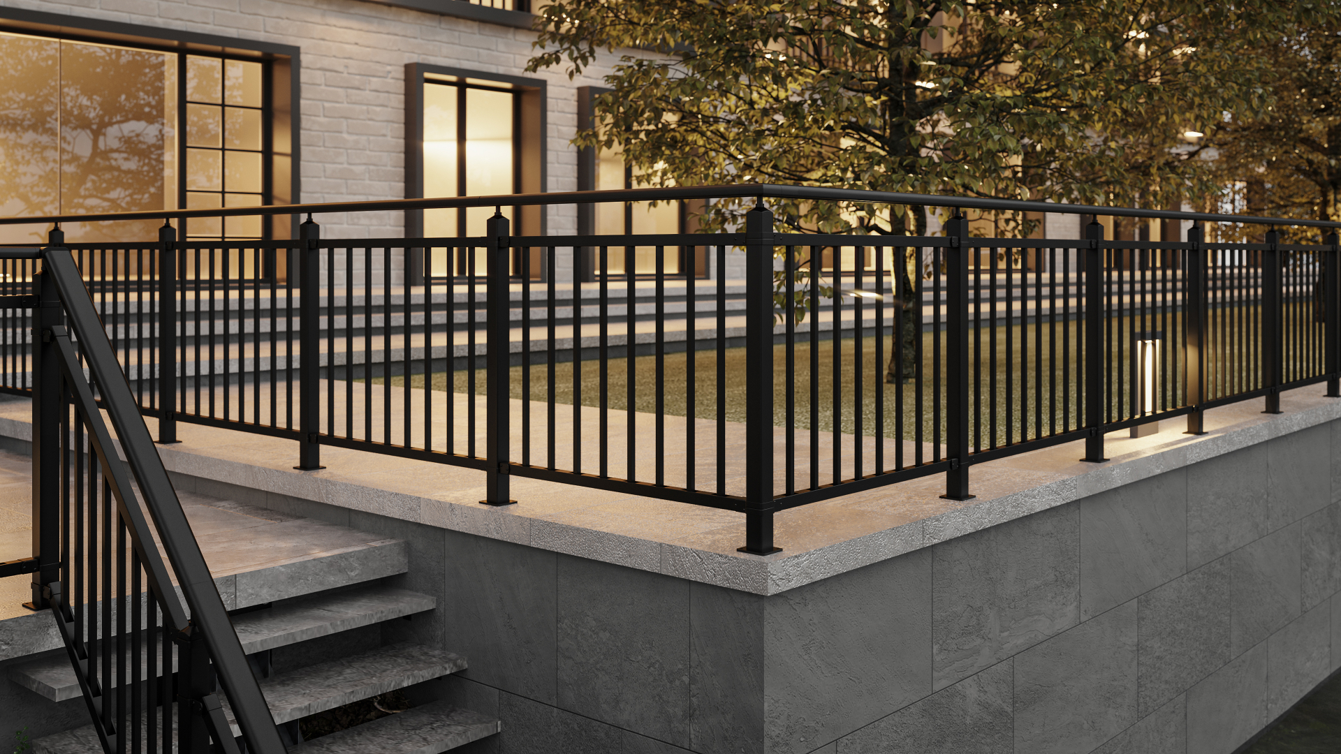 Balustrade kit ACADIA Black, RAL 9005 Test123