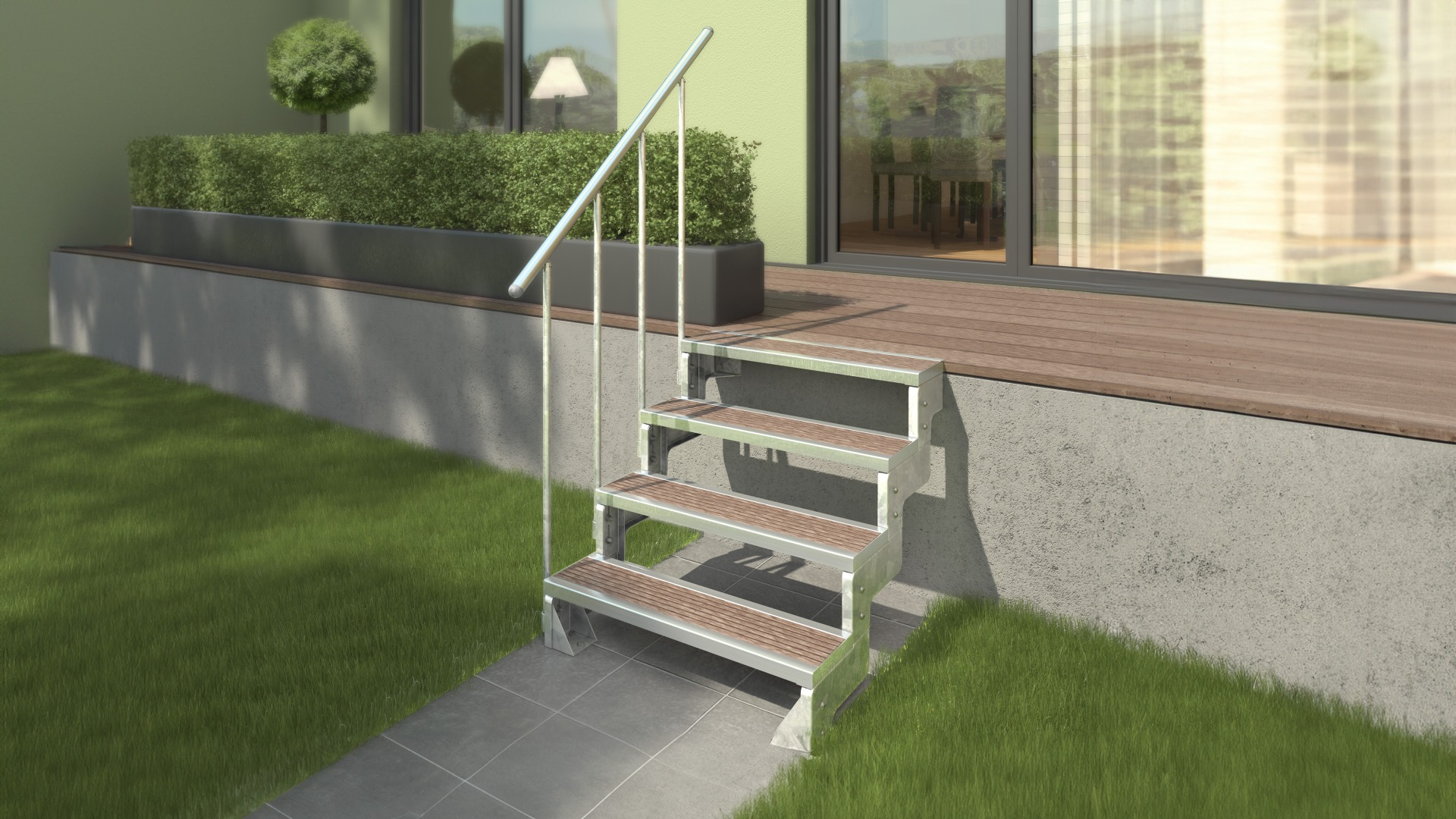 Outdoor Staircase Gardentop with tread holder  Test123