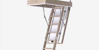 Loft ladder with sandwich construction traditional