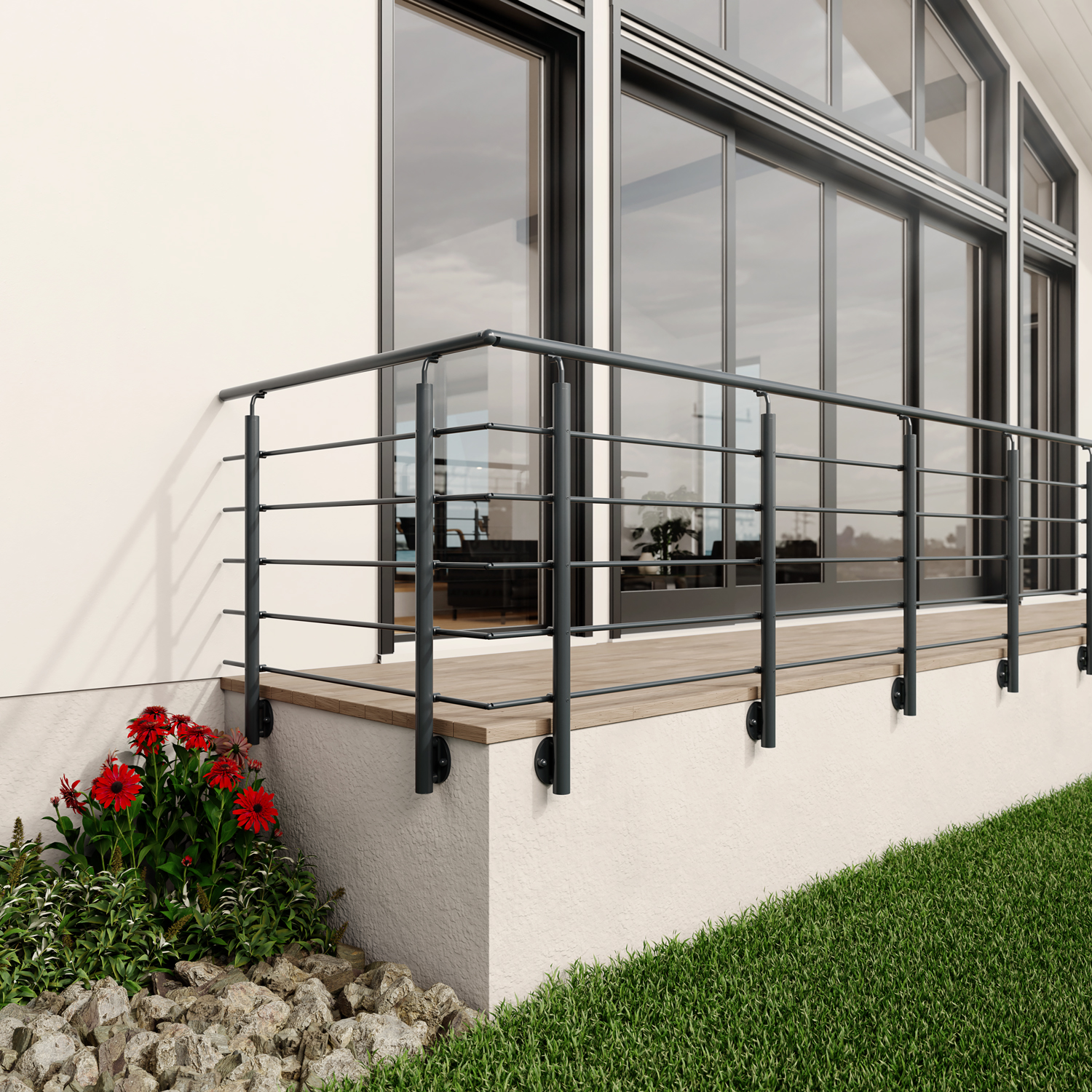 Antrachite wall mounted balustrade system