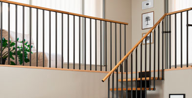 Black Classic Landing banisters at DOLLE staircase