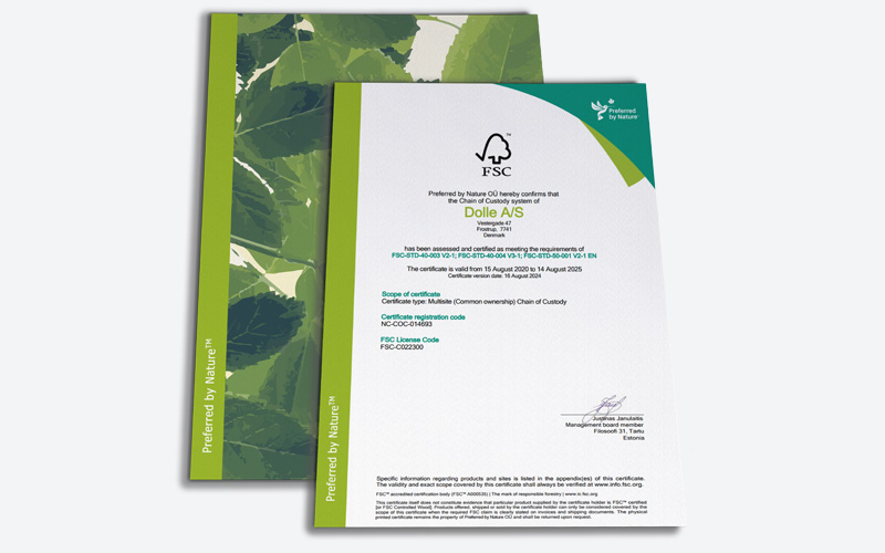 FSC® certificate for DOLLE Group 