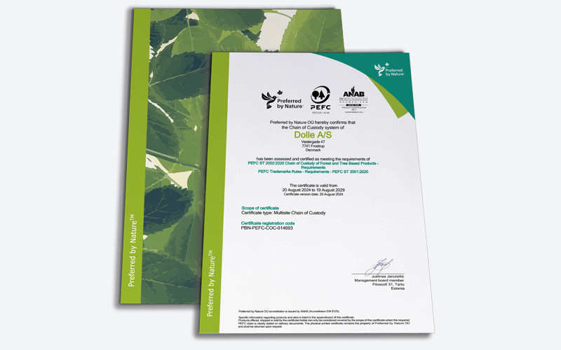 PEFC Certificate for DOLLE Group