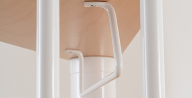 White Riser bar as child safety on a staircase