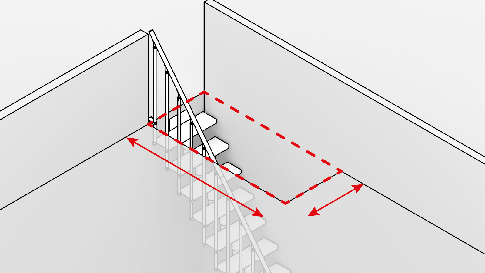 Drawing of staircase opening measurements 