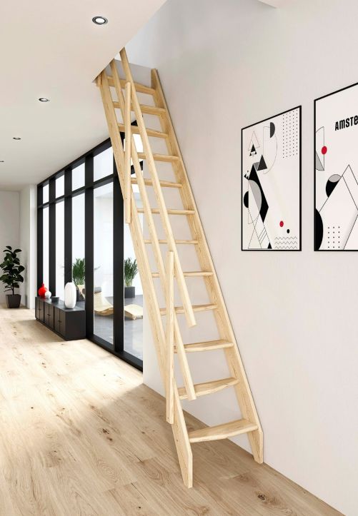 Space saving staircase in Scandinavian design from DOLLE